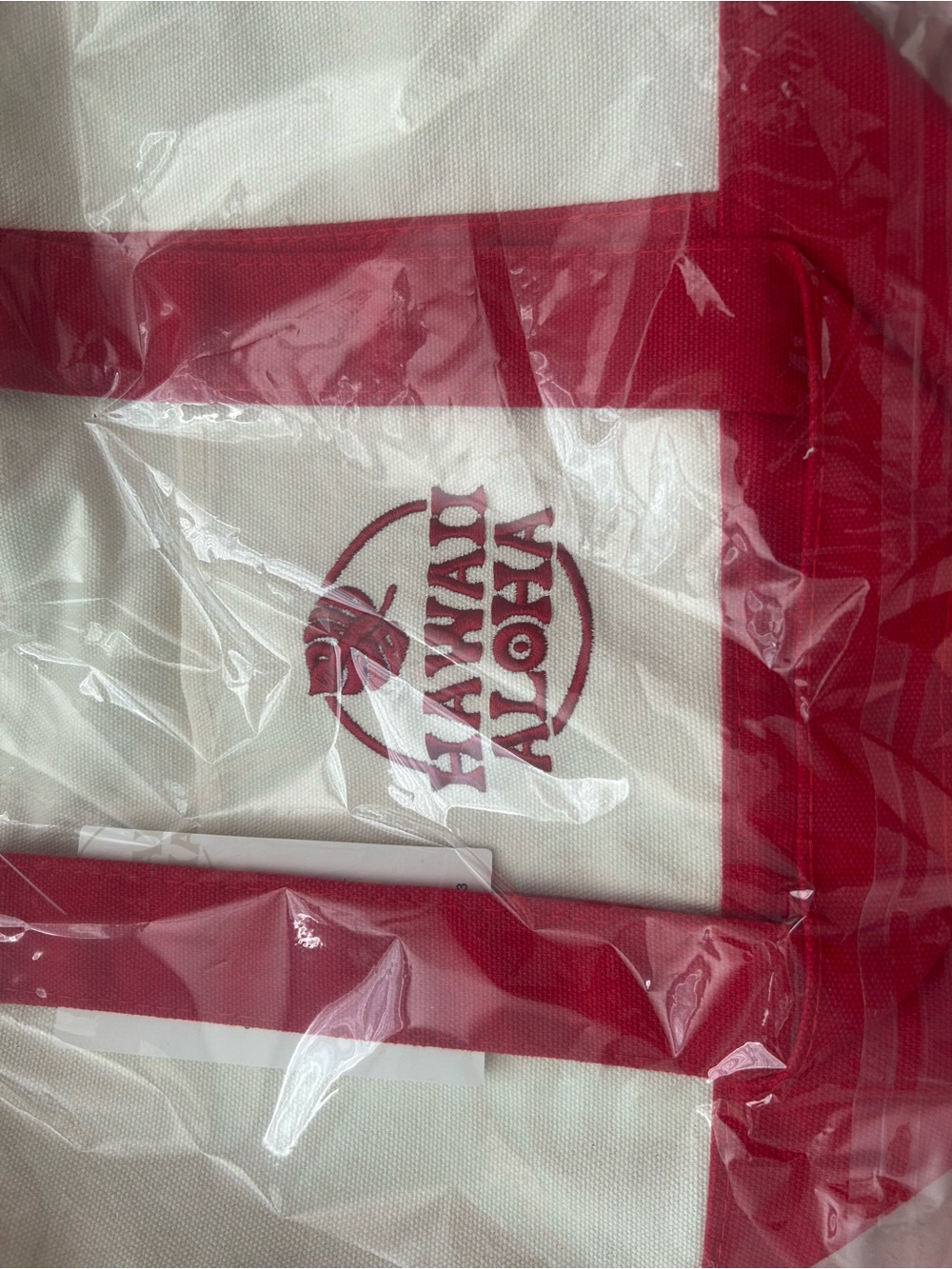 Hawaii Aloha Red & White Canvas Tote Bag